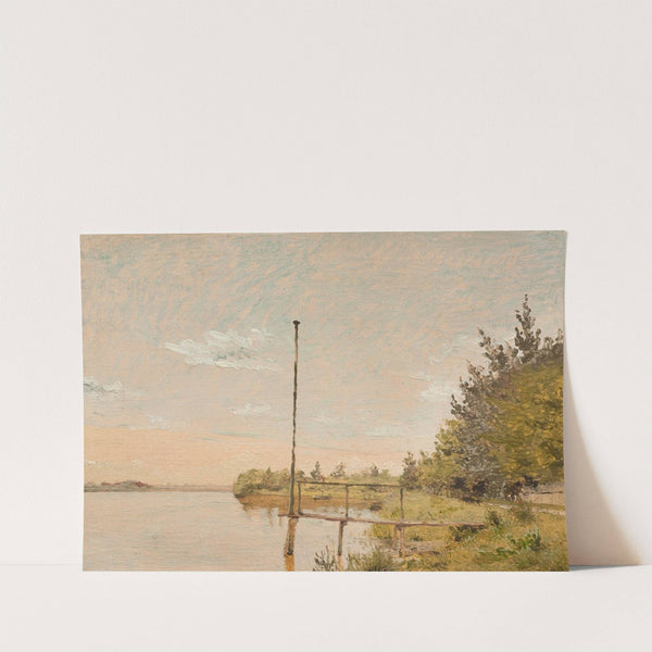 View from Dosseringen near the Sortedam Lake Looking Towards Nørrebro. Study (1836 – 1840) by Christen Købke