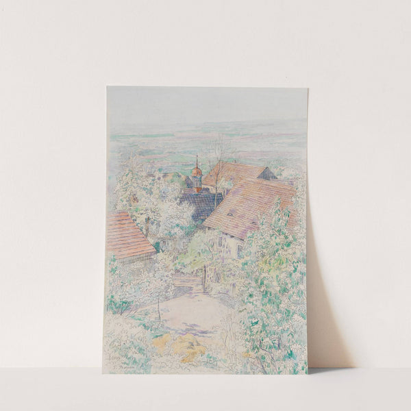 View from Homberg an der Efze over flowering trees (1917) by Paul Baum