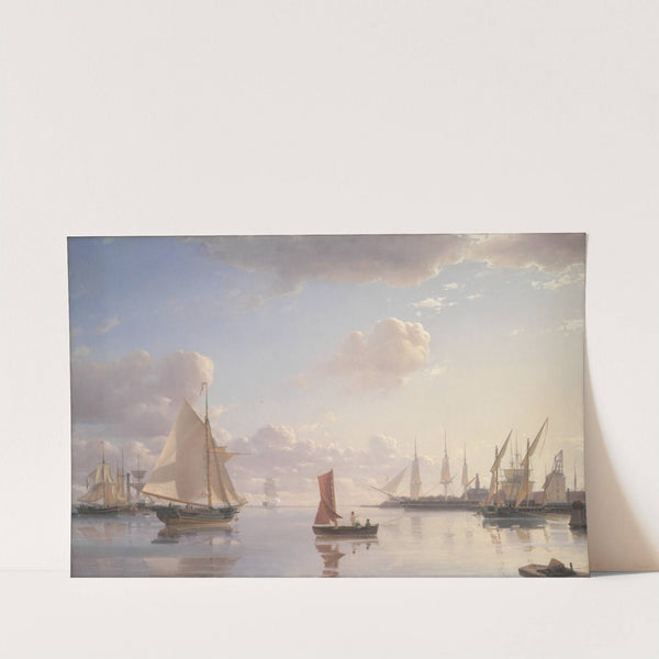 View from Langelinie towards the Royal naval Dockyards at Nyholm, Copenhagen. Morning Light by Emanuel Larsen