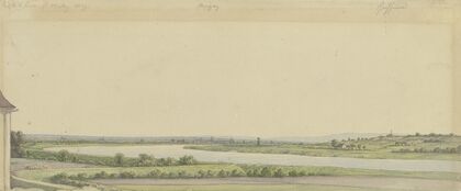 View from Rüsselsheim across the Main to Mainz and Hochheim, May 17 (1829)