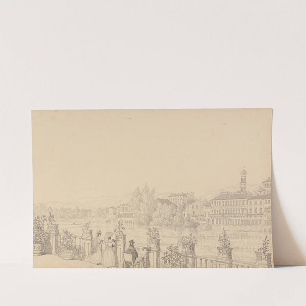 View from the Terrace of Casino Percori on the Lung Arno, Florence by Sir Charles D'Oyly