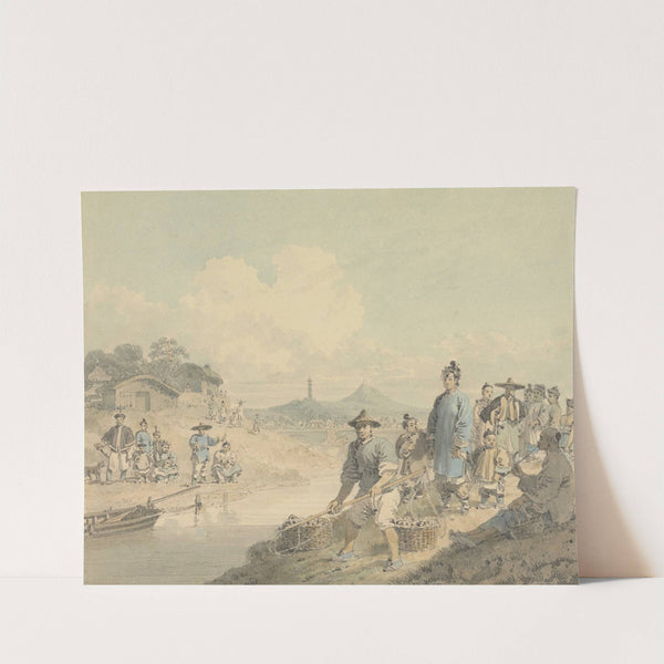 View in China; Figures with Pagoda and Mountain by William Alexander
