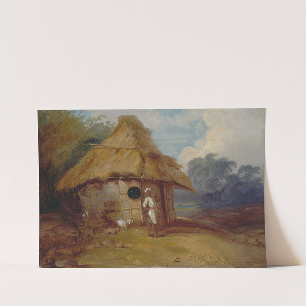 View in Southern India, with a Warrior Outside his Hut by George Chinnery