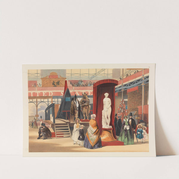 View in the East Nave; The Greek Slave, from ‘Recollections of the Great Exhibition, 1851’ (1851) by John Absolon