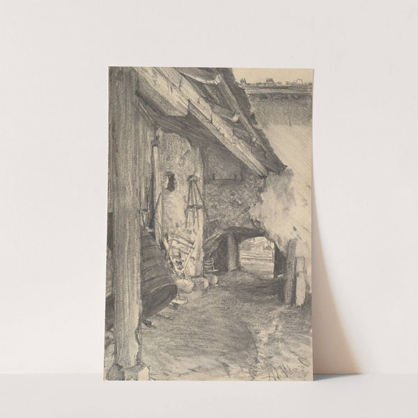 View into a Courtyard (ca. 1880–90) by Adolph von Menzel