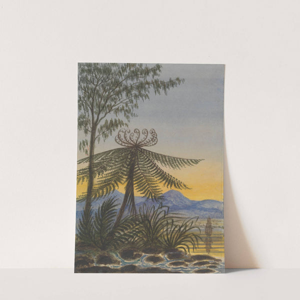 View near Auckland: Evening-Trees and Ferns by Lt. Gen. Charles Emilius Gold