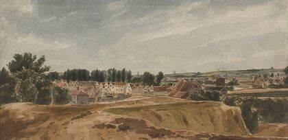 View near Bishopsgate Bridge with Cow Tower, looking towards Mousehold
