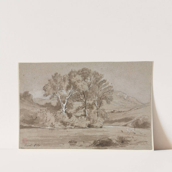 View Near Tivoli (Vue prise à Tivoli) (1857) by Jean-Achille Benouville