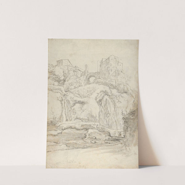 View of a Bridge and Waterfalls in Tivoli by Guilliam du Gardijn