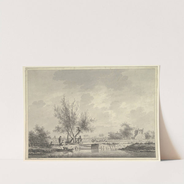 View of a Bridge in the Dutch Countryside with Figures by Nicolaas Wicart