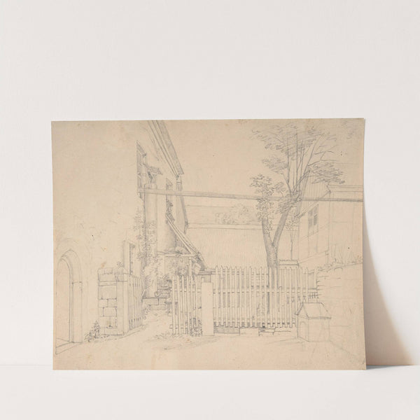 View of a Courtyard in Loschwitz by August Heinrich