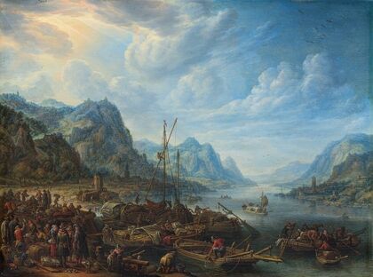 View of a River with Boat Moorings