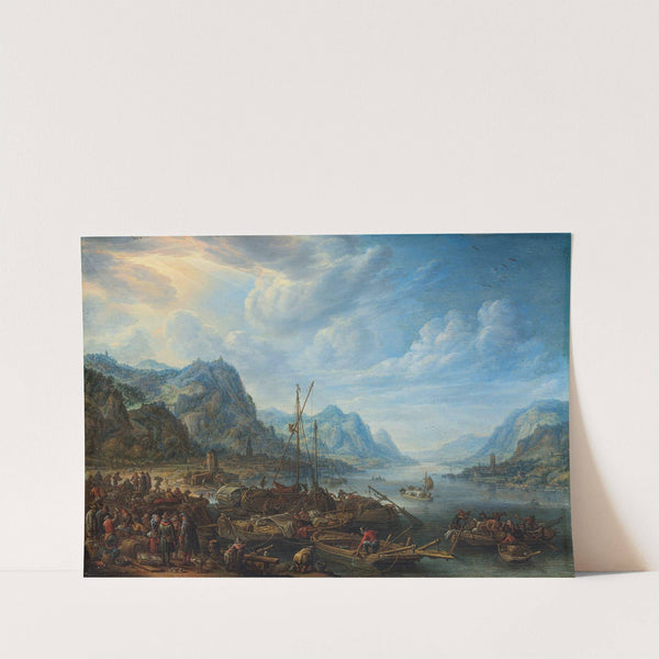 View of a River with Boat Moorings by Herman Saftleven