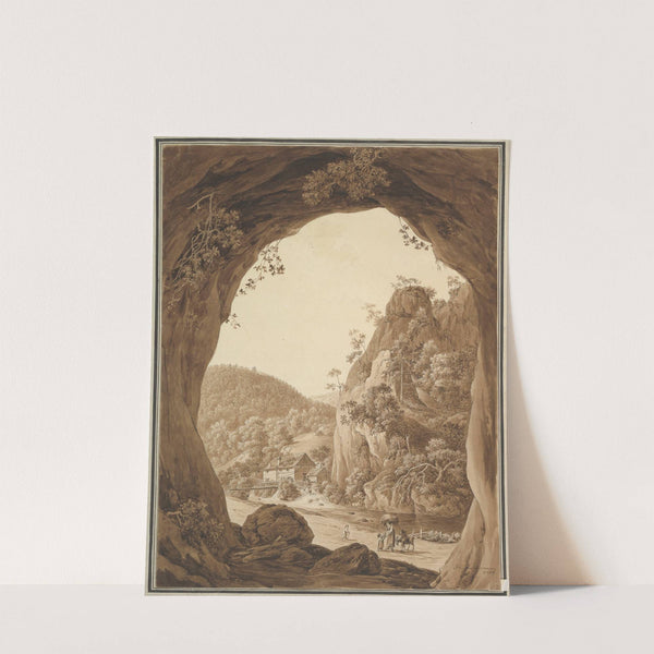 View of a Valley through a Rocky Arch by Friedrich Christian Reinermann