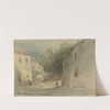 View of a village road by Heinrich Adolf Valentin Hoffmann