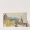 View of a Walled City in a River Landscape (about 1485) by Workshop of Master LCz