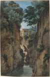 View of a Waterfall through a Ravine