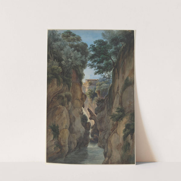 View of a Waterfall through a Ravine by Achille Etna Michallon