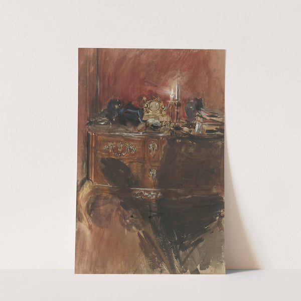 View Of An Interior With A Louis Xv Commode by Giovanni Boldini