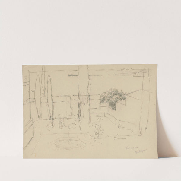 View of an Italian garden with a fountain (1895 - 1900) by Hans Thoma