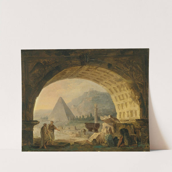 View Of Antiquities Under An Arch (1789) by Hubert Robert