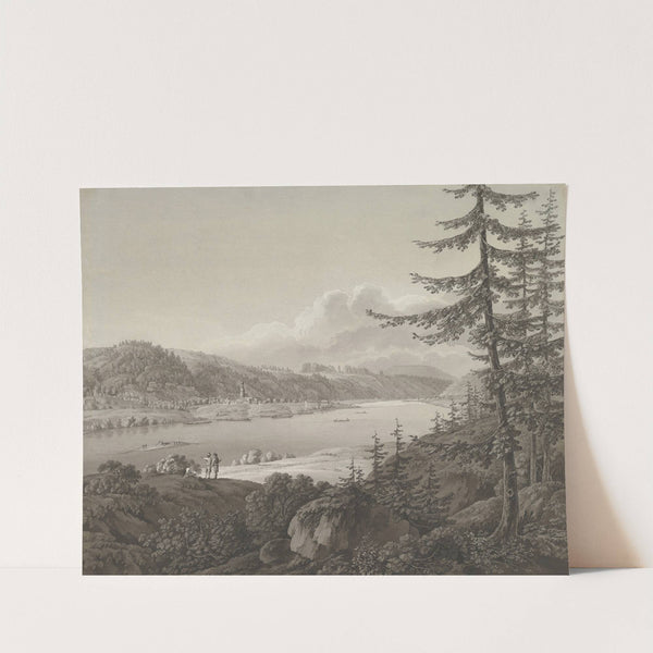 View of Bad Schandau at the River Elbe with the Winterberg by Adrian Zingg