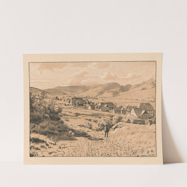 View of Bernau with a hiker (1898) by Hans Thoma