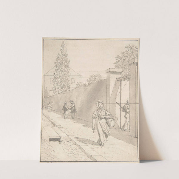 View of Charlottenborg Palace in Copenhagen with the Old Botanical Garden and Figures (1783–1853) by Christoffer Wilhelm Eckersberg