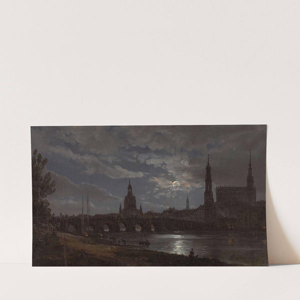 View of Dresden by Moonlight (1838) by Johan Christian Dahl