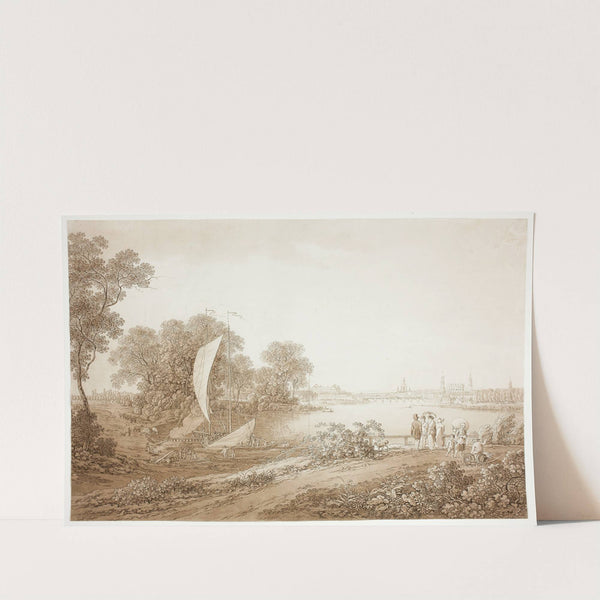 View of Dresden from Pieschen by Adrian Zingg