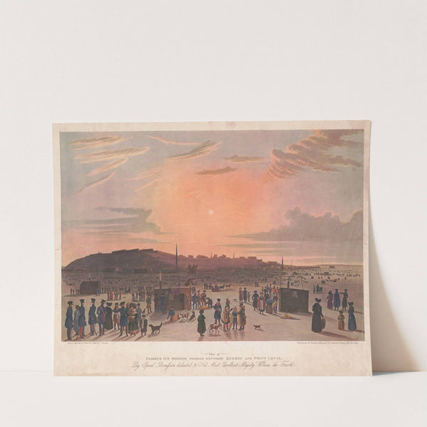 View of famous ice bridge formed between Quebec and Point Levis (1908) by James Pattison Cockburn