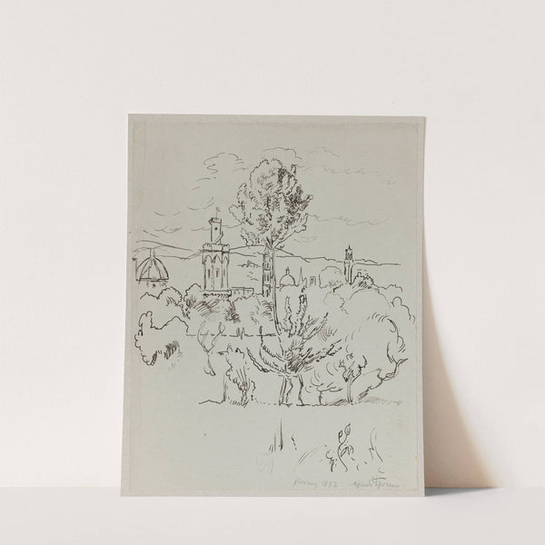 View of Florence with Palazzo Bargello and Palazzo Vecchio (1887) by Hans Thoma