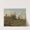 View Of Goudestein With A Woman And Child Walking Beside A Dyke by Jan van der Heyden