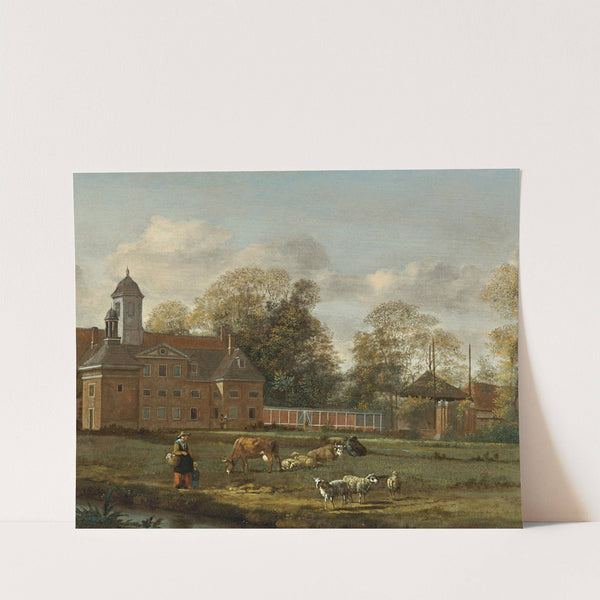 View Of Goudestein With A Woman And Child Walking Beside A Dyke by Jan van der Heyden