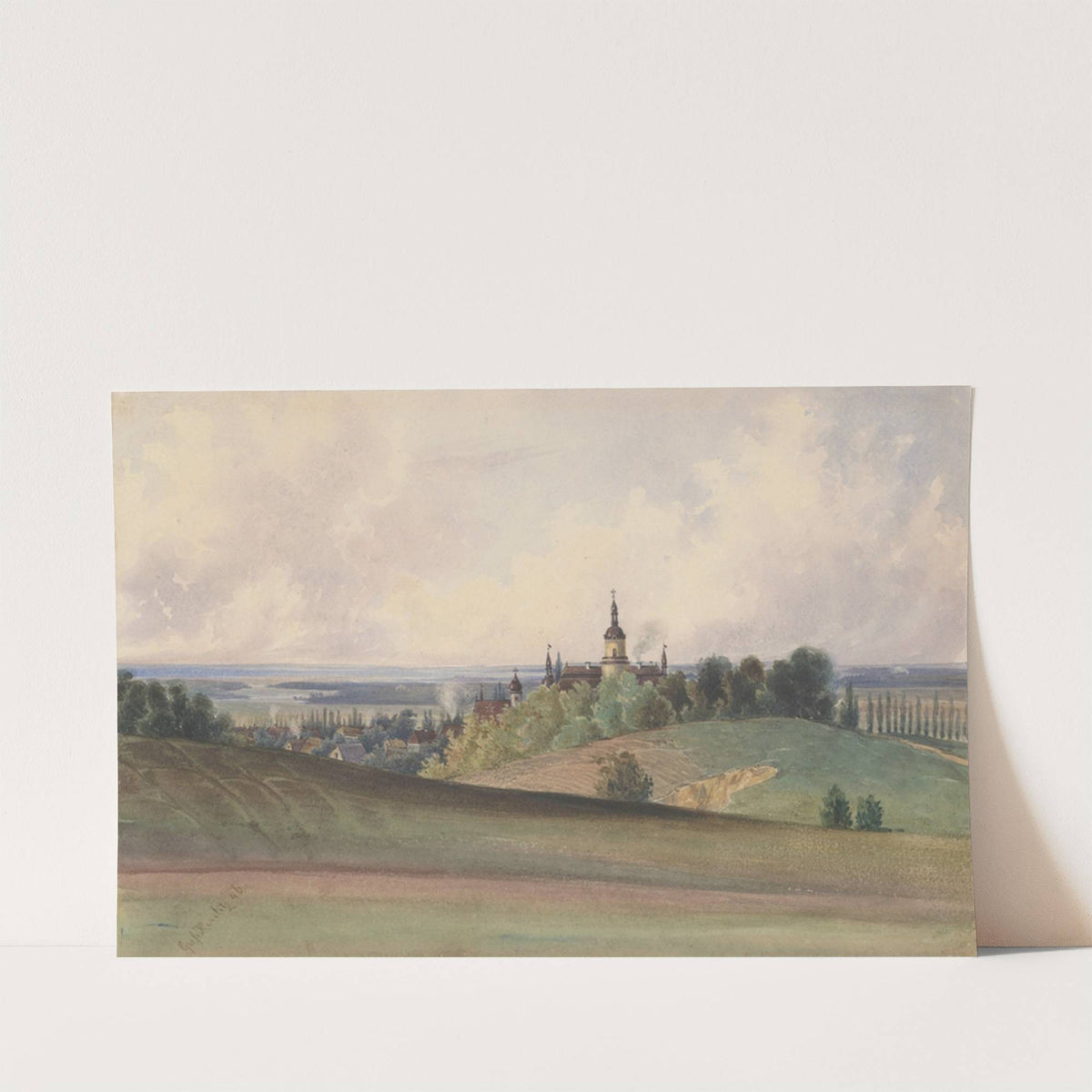 View of Gross Herrlitz by Friedrich Carl von Scheidlin