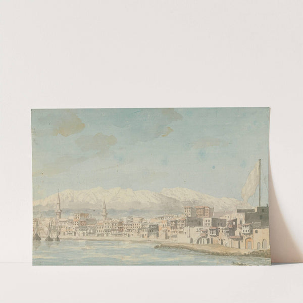View of Harbor Town With Flagpole at Right, Seen From Sea by Willey Reveley