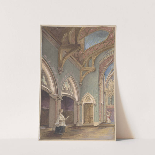 View of Interior with Figures, Saint Clotilde by Jules-Edmond-Charles Lachaise