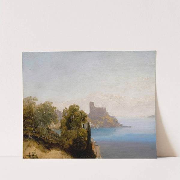 View of Lerici with Baron Charles Rivet sketching in the foreground by Richard Parkes Bonington