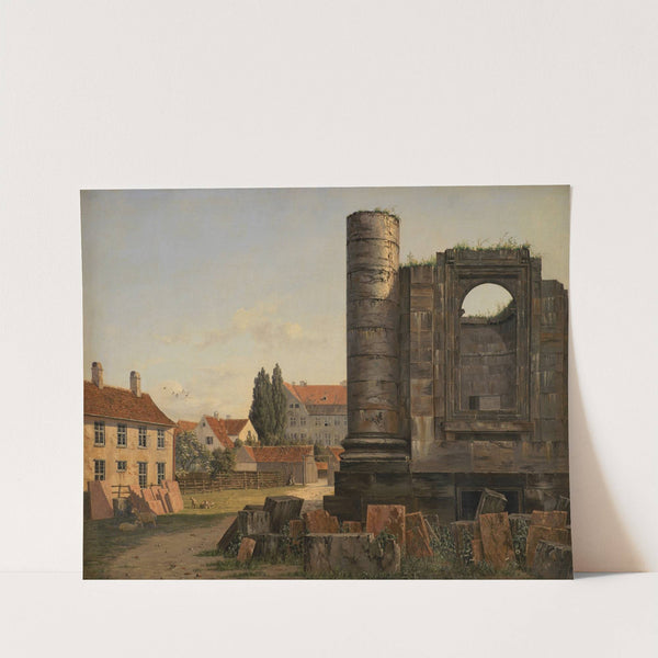 View of Marmorpladsen withe Ruins of the Uncompleted Frederik’s Church in Copenhagen (1838) by Thorald Læssøe