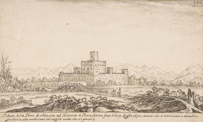 View of Motrone Castle (before its demolition around 1692)