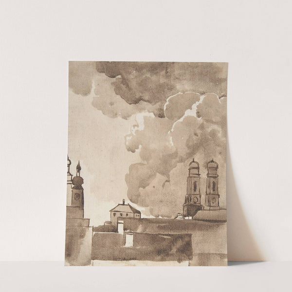 View of Munich with Marienkirche on right by Franz Kobell