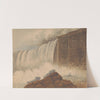View of Niagara Falls with Two Figures on Rock in Right Foreground by Isaac Weld