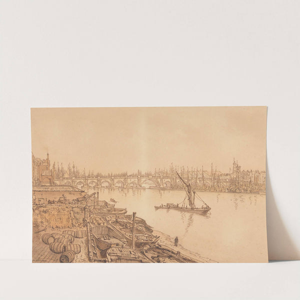 View of Old London Bridge by William Henry Hunt