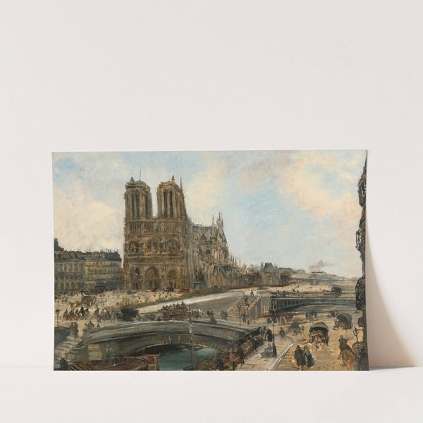 View Of Paris With Notre Dame by Édouard-Jacques Dufeu