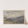 View of Przesieka behind a barn on the slope (1850-1881) by Adolf Dressler