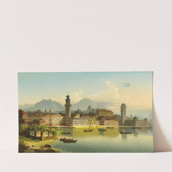 View of Riva on Lake Garda by Johann Wilhelm Jankowski