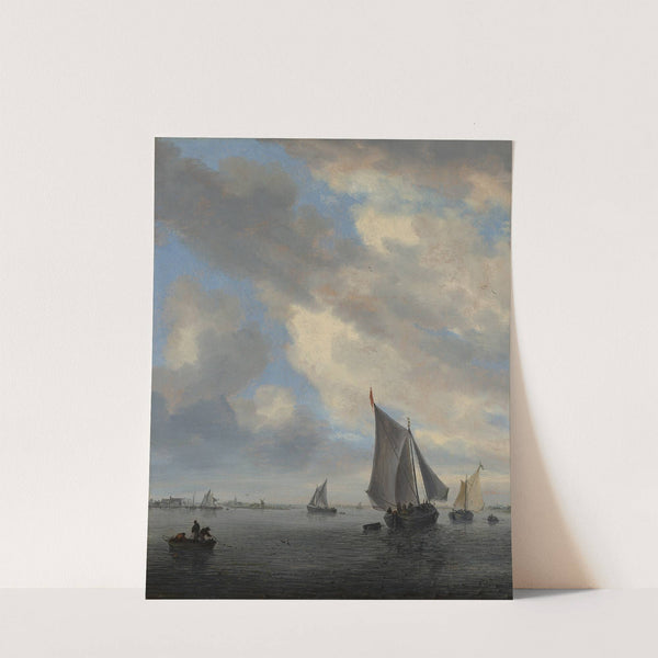 View of Sailing Boats on a Lake by Jacob Salomonsz. van Ruysdael