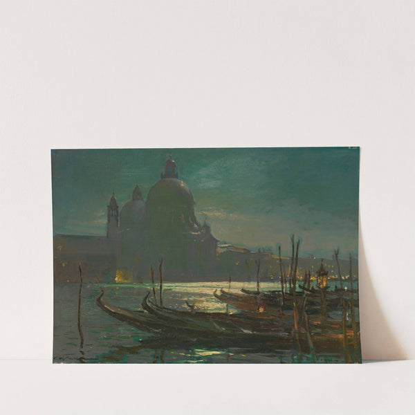View of Santa Maria della Salute at Night by Constantin Westchiloff