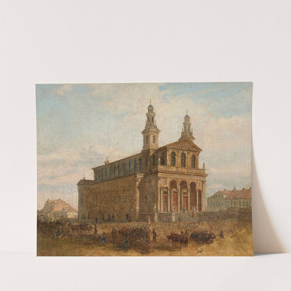 View of St. Carlo Borromeo Church in Warsaw by Feliks Brzozowski