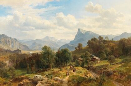 View of the Alps from Maienfeld in Graubünden towards Liechtenstein